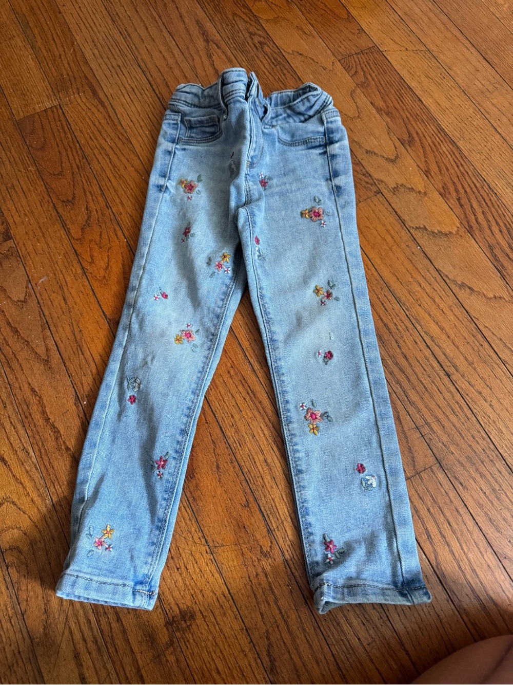 jumping beans Light Blue Skinny Jeans with Floral Embroidery